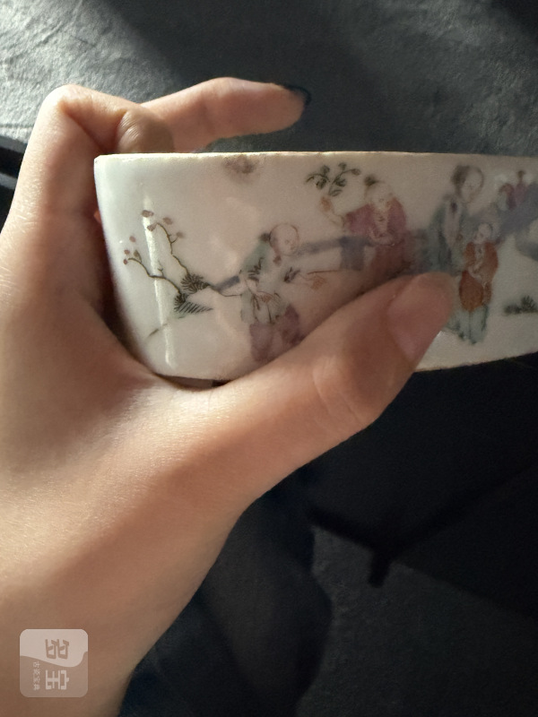 清同治粉彩登科教子图小缸 - 图8